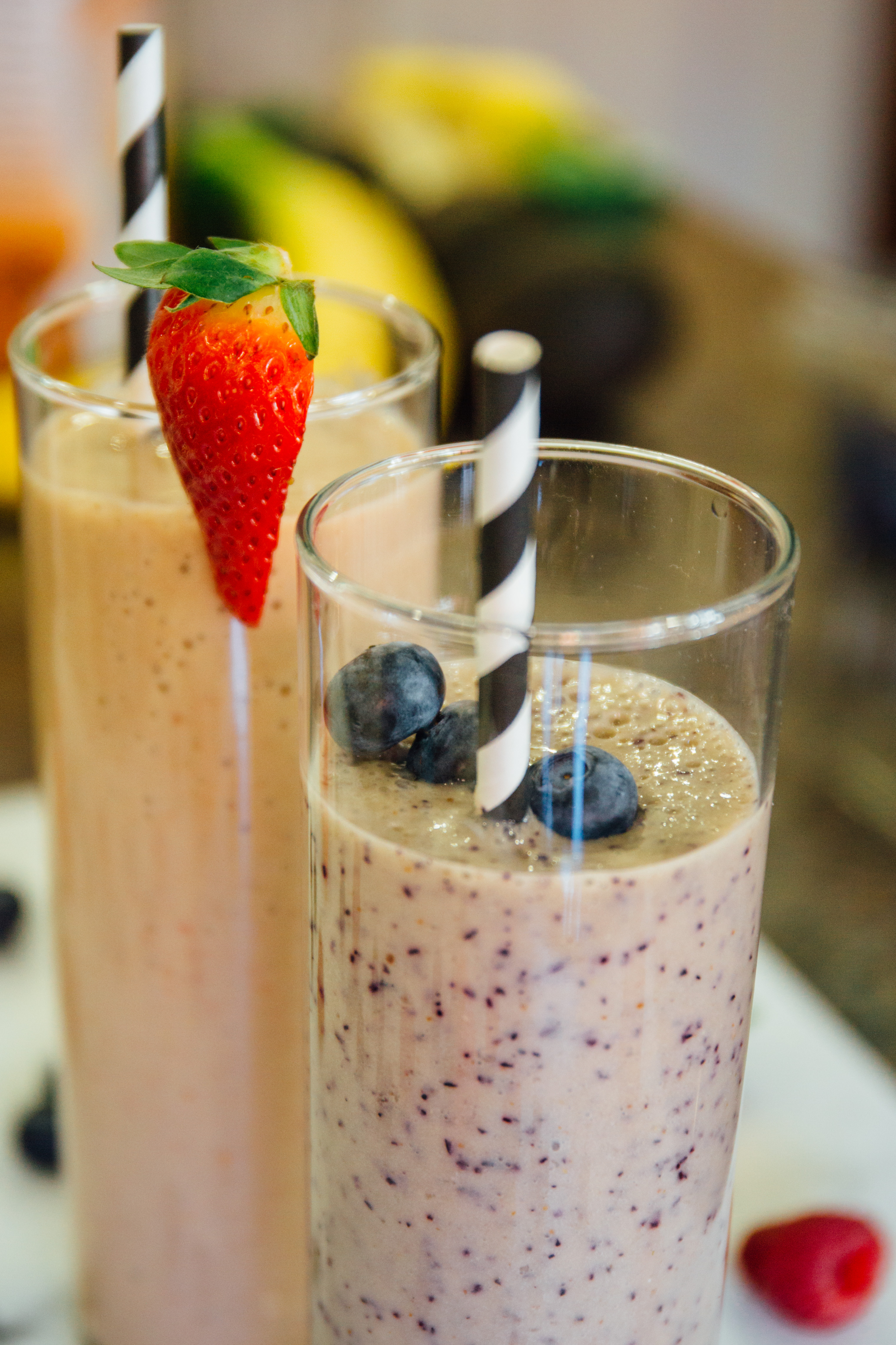 Sweet Bananas and Blueberry Bliss Smoothies